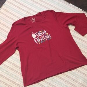 Just My Size Red Christmas Long Sleeve Tee